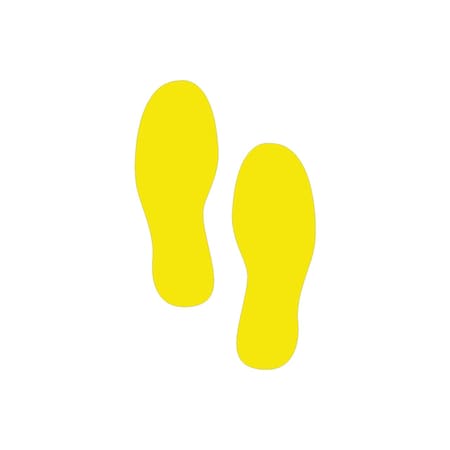 5S Supplies 5S Corner Markers, 3 1/2 in W., 9 1/2 in L., 0.003 in Thickness, 25 PK VSF-FOOTPRINTS-YELLOW
